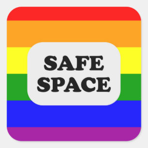 Adesivo Quadrado Espaço Seguro LGBT Orgulho Gay Aliança