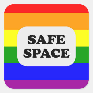Adesivo Quadrado Espaço Seguro LGBT Orgulho Gay Aliança