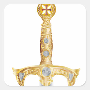 Adesivo Quadrado Espada de um cavaleiro Templar