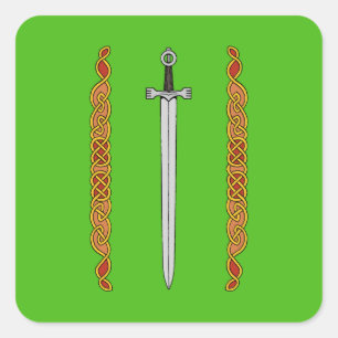 Adesivo Quadrado Espada Irlandesa e Knotwork