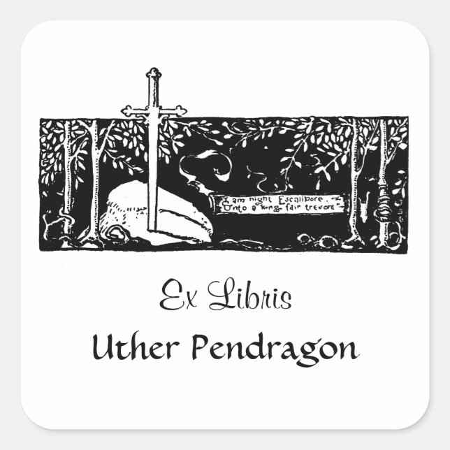 Adesivo Quadrado Espada Na Pedra (Frente)