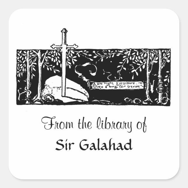 Adesivo Quadrado Espada Na Pedra (Frente)