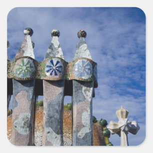Adesivo Quadrado Espanha, Catalunha, Barcelona. Casa Batlló (1906).
