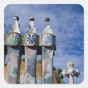 Adesivo Quadrado Espanha, Catalunha, Barcelona. Casa Batllo (1906)