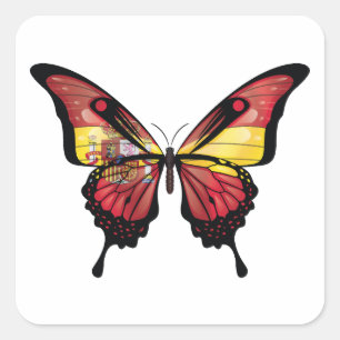 Adesivo Quadrado Espanha Espana Swallowtail Butterfly Stick