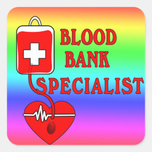 ADESIVO QUADRADO ESPECIALISTA DO BANCO DE SANGUE