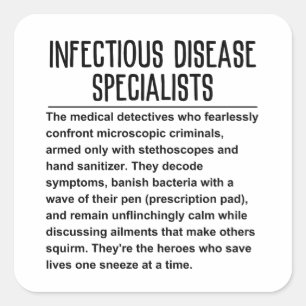 Adesivo Quadrado Especialista em doenças infecciosas