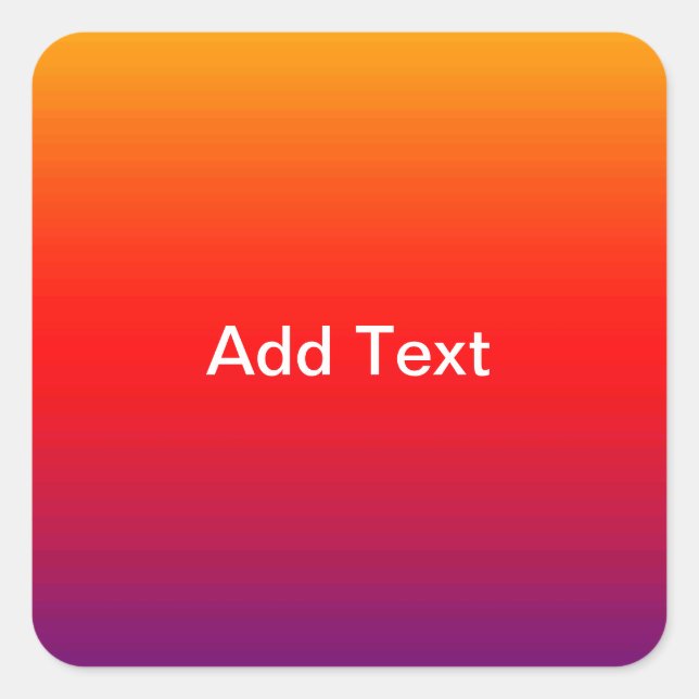 Adesivo Quadrado Espectro de Cores Horizontais do Seu Texto (Frente)