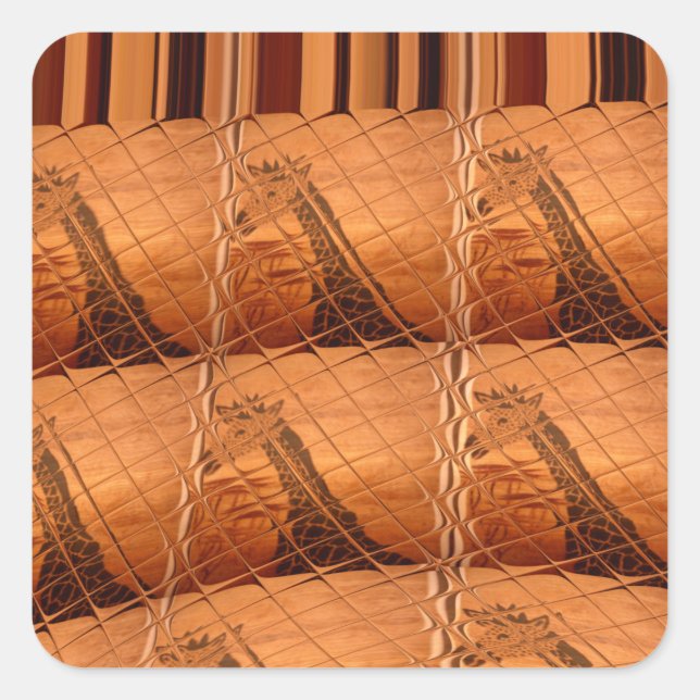 Adesivo Quadrado Espelho Africano Tradicional: Girafa Tecida (Frente)