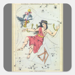 Adesivo Quadrado Espelho da Urânia, Mapa Celestial da Astronomia Vi