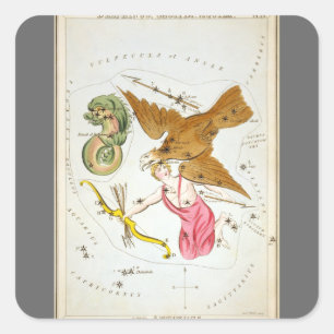 Adesivo Quadrado Espelho da Urânia, Mapa Celestial da Astronomia Vi