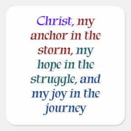 Adesivo Quadrado Esperança e alegria no Cristo