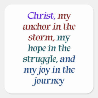 Adesivo Quadrado Esperança e alegria no Cristo