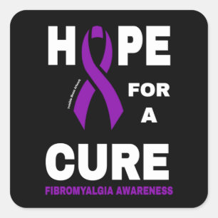 Adesivo Quadrado Esperança por uma Cura...Fibro