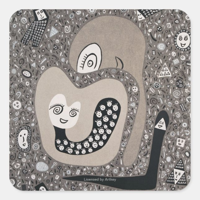 Adesivo Quadrado Esperando Um Bebê (Frente)