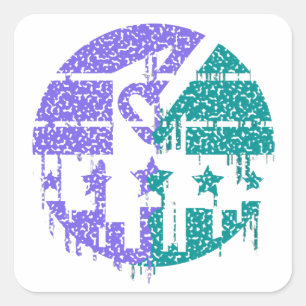 Adesivo Quadrado Espetáculos de perfuração - Convergência colorida