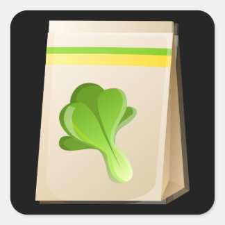 Adesivo Quadrado Espinafres de sementes de relva