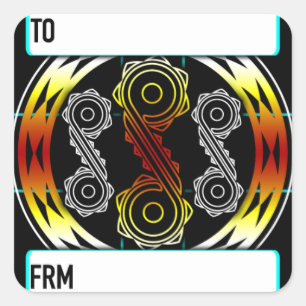 Adesivo Quadrado Espirais e Ouros na explosão estelar