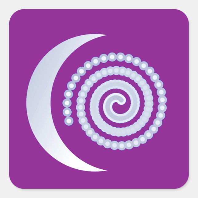 Adesivo Quadrado Espiral da Lua Silver em roxo (Frente)