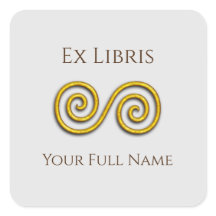 Espiral Ex Libris Bookplate, Personalizável