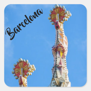 Adesivo Quadrado Espires da Sagrada Família em Barcelona, Espanha