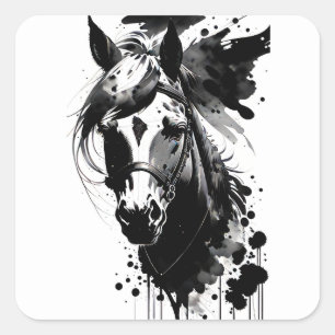 Adesivo Quadrado Espírito 3 Preto e Branco