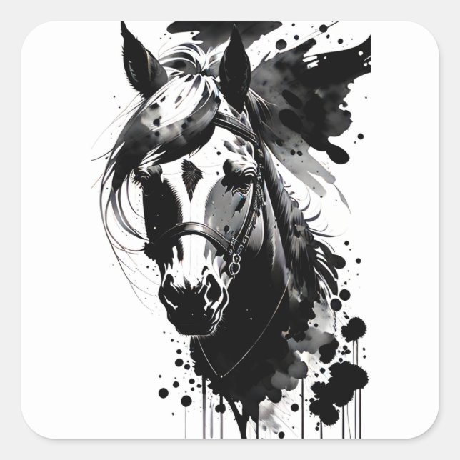 Adesivo Quadrado Espírito 3 Preto e Branco (Frente)