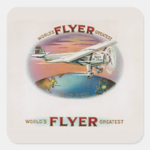 Adesivo Quadrado Espírito do vintage do insecto do mundo o grande