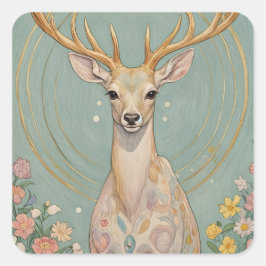 Adesivo Quadrado Espírito Gentil: Um Pastel Veado