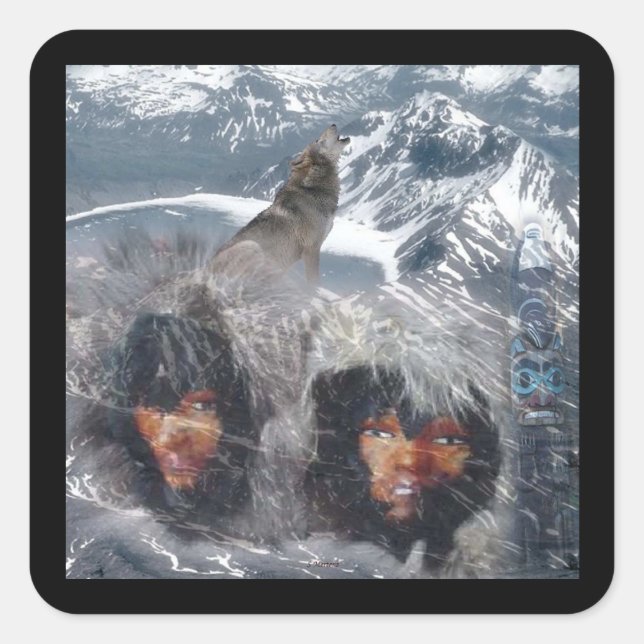 Adesivo Quadrado Espírito Nativo no Alasca (Frente)