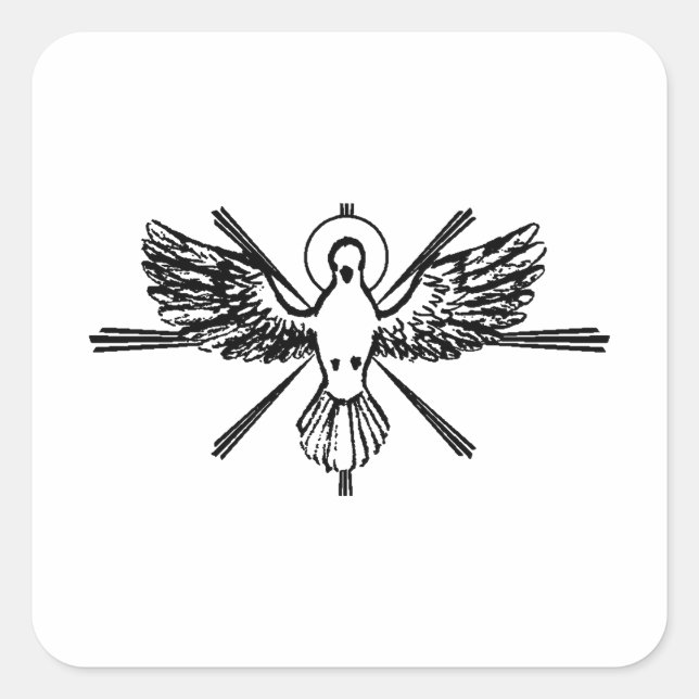 Adesivo Quadrado Espírito Santo em forma de pomba (Frente)