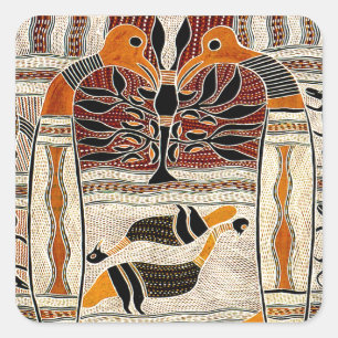 Adesivo Quadrado Espíritos Animais Tribais Maori