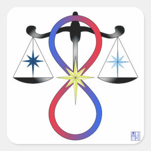 Adesivo Quadrado Espiritualidade religiosa do Pagan do símbolo do