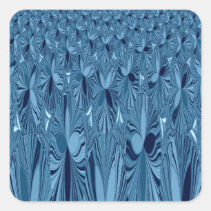 Adesivo Quadrado Esplendor Celestial: Design de Rosa Azul Iridescen