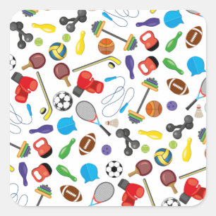 Adesivo Quadrado Esporte No Mundo