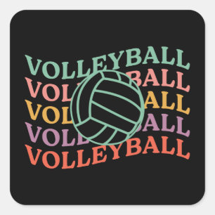 Adesivo Quadrado Esporte Retro de Voleibol