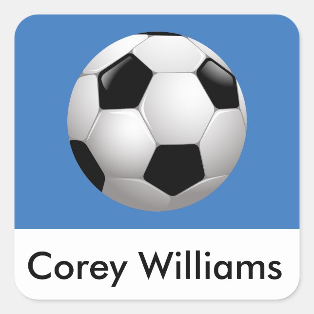 Adesivo Quadrado Esportes De Bola De Futebol (Frente)