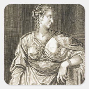 Adesivo Quadrado Esposa de Agrippina de Tiberius (gravura)