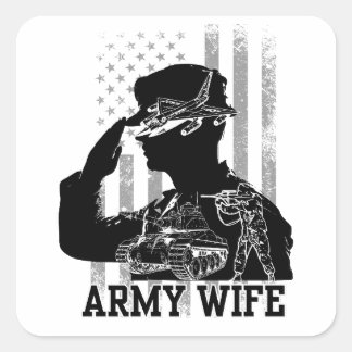 Adesivo Quadrado Esposa do Exército