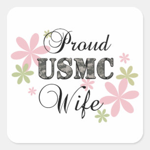 Adesivo Quadrado Esposa do USMC [camo do fl]
