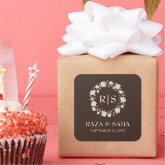 Adesivo Quadrado Espresso Luxe Brown and Beige Wedding
