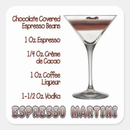 Adesivo Quadrado Espresso Martini Cocktail Recebe Arte