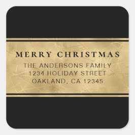 Adesivo Quadrado Esquadra de Natal Dourada Mínima Moderna Chic