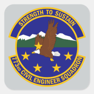 Adesivo Quadrado Esquadrão 773º Engenheiro civil