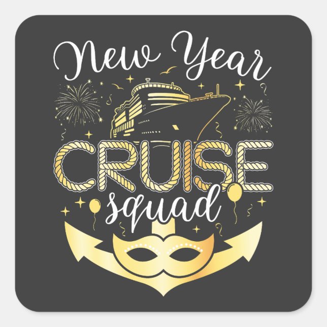 Adesivo Quadrado Esquadrão de Cruzeiros de Ano Novo (Frente)