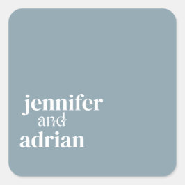 Adesivo Quadrado Esquadrão de Envelope Mínimo de Casamento Elegante