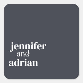 Adesivo Quadrado Esquadrão de Envelope Mínimo de Casamento Elegante