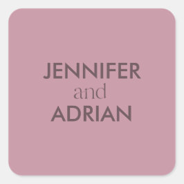 Adesivo Quadrado Esquadrão de Envelope Mínimo de Casamento Elegante