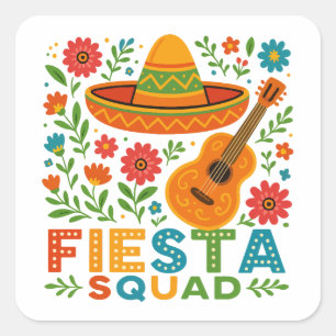 Adesivo Quadrado Esquadrão Fiesta - Víblias do Partido Colorido