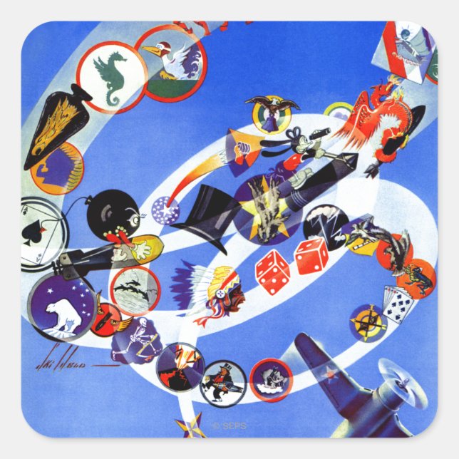 Adesivo Quadrado Esquadrão Insignia (Frente)